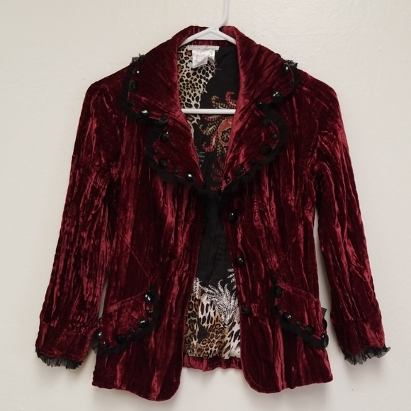 Alberto Makali Blazer Crushed Velvet W/Blk Details - Picture 1 of 8